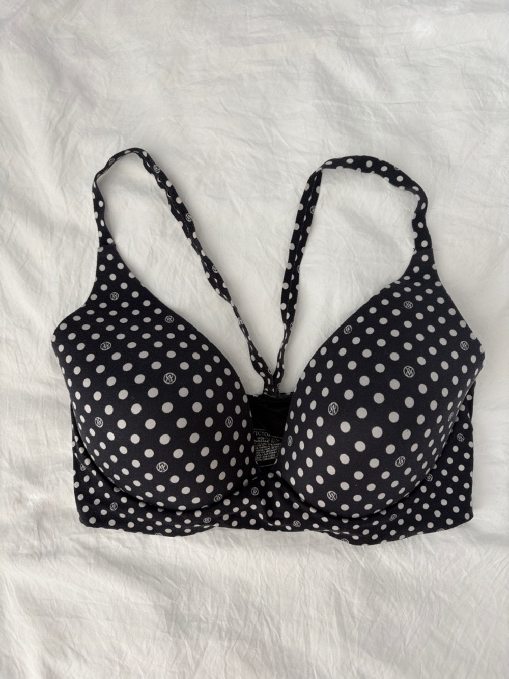 Victoria’s Secret VS Lightly Lined Plunge Bra 34DD Polka Dot